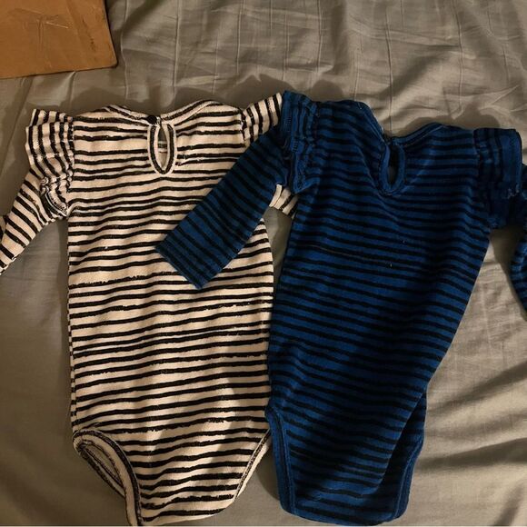 Noe & Zoe Berlin Bundle Lot 2 Striped Ruffle Terry Body Bodysuit 3-6 Months NWT - Picture 3 of 7